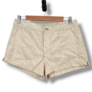 NEW Abercrombie & Fitch‎ Y2K Gold Metallic Shorts Party Cocktail Size 6